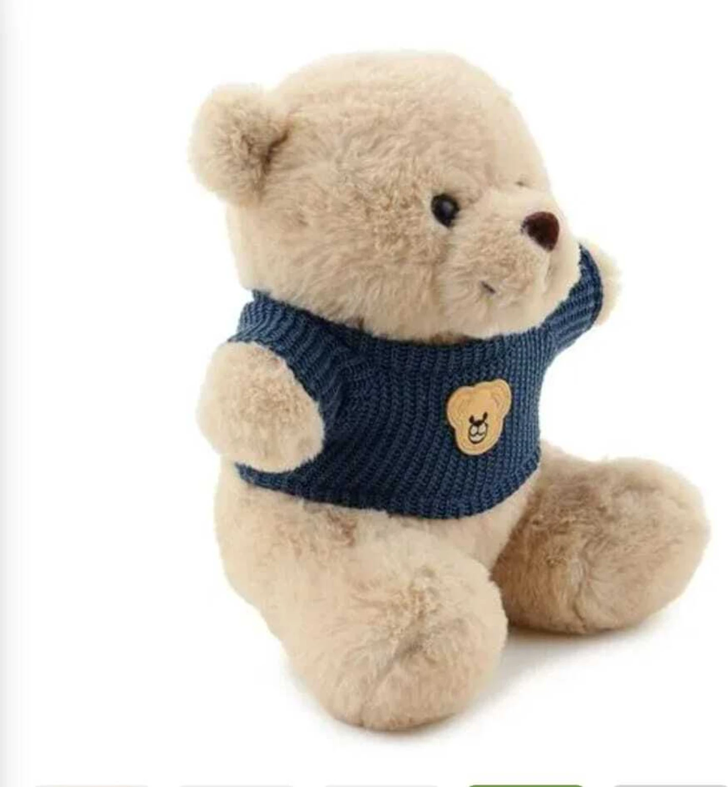 Tobby Toys Adorable Teddy Bear Soft Toy Plush Stuffed Animal with Sweater for Kids - 25 cm (Beige, Blue)