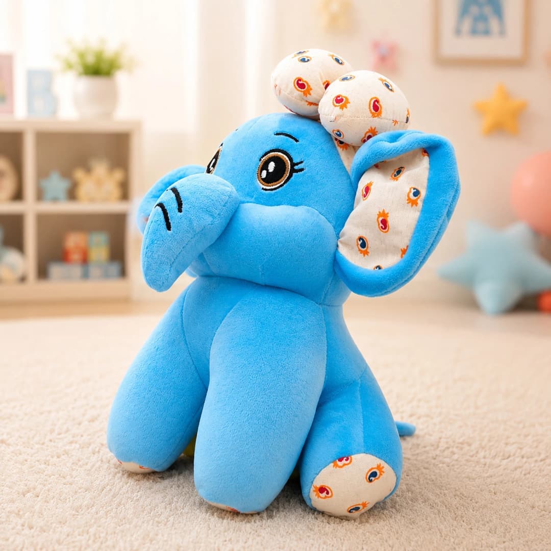 Blue elephant, bow elephant, cute bow mini elephant, soft toy, soft toy
